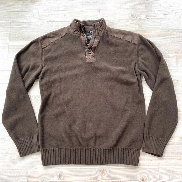 Retrofit Brand Men's Henley Sweater‎ | Brown Large - Picture 1 of 8
